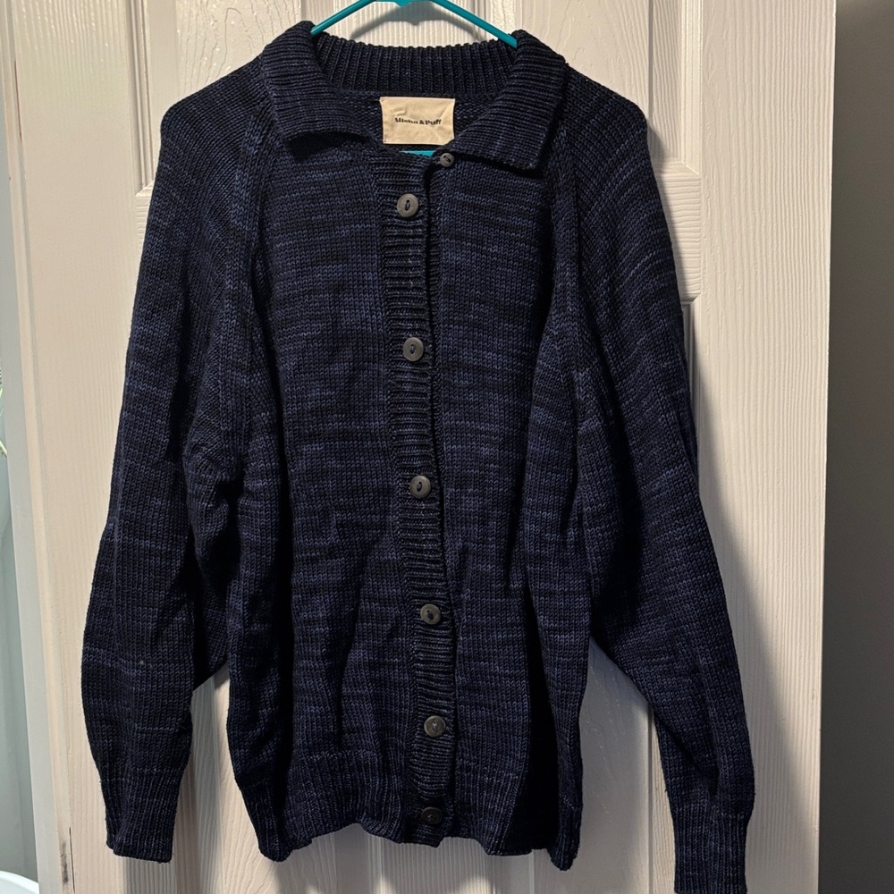 Misha & Puff Adult Polo Cardigan in ink